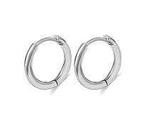TGNEL Titanium Hoop Earrings for Men Women, Plain/Cubic Zirconia Huggie Earring Charms, Dainty Cartilage/Helix Titanium Earrings for Sensitive Ears, Titanium, No Gemstone