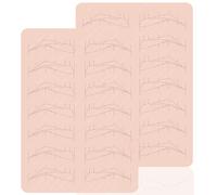 TgoBeauty 7 Pairs Brow Shapes Double Sided Design Eyebrow Spine 6 Nano stroke practice skin Silicone Practice Pad for Permanent Makeup Training (Pink Skin-1pc)