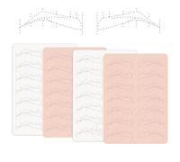 TgoBeauty 7 Pairs Brow Shapes Double Sided Design Eyebrow Spine 6 Nano stroke practice skin Silicone Practice Pad for Permanent Makeup Training (White Skin-1pc)