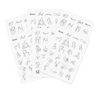 TgoBeauty Professional Silicone Tiny Tattoo Practice Pad Emotional Family Designs Mom & Baby, Dad & Baby, Pregnancy - Perfect for Tattoo Beginners and Artists (3pcs White Pad)