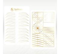 TgoBeauty Silicone Practice Skin for Permanent Makeup | Dual - Sided for Ombre & Microblading Training | Ideal for Eyebrow Tattoo Practice (White Skin-Golden Outline-1pc)