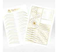 TgoBeauty Two Sides Silicone Practice Skin Permanent Makeup Tattoo Microblading Practice Latex for Omber Eyebrow Tattoo Training (1pc White Pad with Golden Outline)