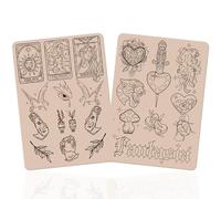 TgoBeauty White/Pink Tiny Tattoo Deluxe Practice Skins Silicone Double Sided Design Fine Line Tattoo Practice Pad for Male and Female (Type D-Pink Pad-2pcs)