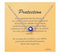 TGOLM - Blue Small Eye Choker Necklace for Women Lucky Protection Charm Aesthetic Jewelry, Stainless Steel, No Gemstone