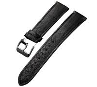 TGPGZHZFNA Black Brown Ostrich Leather Strap 18 19 20 21 22MM Soft Watchband Vintage Style Men Bracelet Handmade watch band(Silver buckle,19mm)