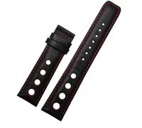 TGPGZHZFNA Fit For Tissot 1853 Sports Racing Series PRS516 T91 Watchband Cowhide 20mm For Chopin Watch Band Genuine Leather Straps watch band(Black red no clasp)