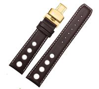 TGPGZHZFNA Fit For Tissot 1853 Sports Racing Series PRS516 T91 Watchband Cowhide 20mm For Chopin Watch Band Genuine Leather Straps watch band(Brown white gold)