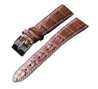 TGPGZHZFNA Genuine Leather Strap 18 19 20 21 22MM Crocodile Leather Soft Brown, Suitable For Antique Watches, Classic Bamboo watch band(Silver Buckle,18mm)