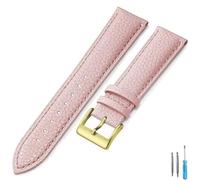 TGPGZHZFNA Genuine Leather Watch Band 18mm 20mm 22mm 24mm Strap for Man Women Wrist Watchband + Tool watch band(Pink-G,16mm)