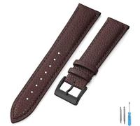 TGPGZHZFNA Genuine Leather Watch Band 18mm 20mm 22mm 24mm Strap for Man Women Wrist Watchband + Tool watch band(Brown-BK,18mm)