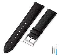 TGPGZHZFNA Genuine Leather Watch Band 18mm 20mm 22mm 24mm Strap for Man Women Wrist Watchband + Tool watch band(Black-S,14mm)