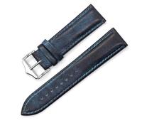 TGPGZHZFNA Genuine Leather Watch Band Strap 20mm 22mm Buckle Blue Black Watchband Wrist Strap Replacement Belt watch band(Blu,20mm)