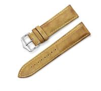 TGPGZHZFNA Genuine Leather Watch Band Strap 20mm 22mm Buckle Blue Black Watchband Wrist Strap Replacement Belt watch band(Yellow,22mm)