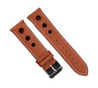 TGPGZHZFNA Genuine Leather Watchband 18mm 20mm 22mm 24mm Brown Coffee Black Racing Strap Handmade Stitching Quick Release Watch Band watch band(Yellow Brown-WH Wire,18mm)