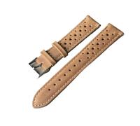 TGPGZHZFNA Genuine Leather Watchstrap Brown Porous Breathable Watch Band 18mm 20mm 22mm 24mm Handmade Stitching for Watch Wist Bracelets watch band(WHITE,20mm)
