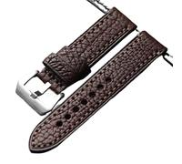 TGPGZHZFNA Handmade cowhide watch band 20MM 22MM 24MM brown and black, thickened and soft men's watch bracelet, retro style watch band(Silver buckle7,22mm)