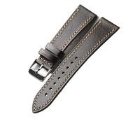 TGPGZHZFNA Handmade Oil Wax Leather Strap 18 19 20 21 22MM Retro Soft Ultra-Thin Bracelet Compatible Man watchband watch band(B sliver buckle,19mm)