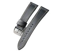 TGPGZHZFNA Handmade Oil Wax Leather Strap 18 19 20 21 22MM Retro Soft Ultra-Thin Bracelet Compatible Man watchband watch band(A sliver buckle,19mm)