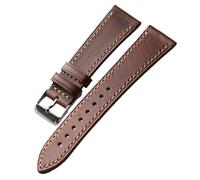 TGPGZHZFNA Handmade Oil Wax Leather Strap 18 19 20 21 22MM Retro Soft Ultra-Thin Bracelet Compatible Man watchband watch band(C sliver buckle,19mm)