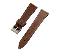 TGPGZHZFNA Leather Band 18mm 19mm 20mm 21mm 22mm Soft Watch Bracelet Strap Loop Stainless Steel Silver Buckle watch band(Dark Brown,22mm)