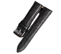 TGPGZHZFNA Ostrich Leather Strap 18 19 20 21 22MM Black Brown Retro Style, Suitable For Mechanical Men's Watch Chains, Handmade watch band(Brack,18mm)