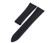 TGPGZHZFNA Soft Sailcloth Watch Band 20mm 22mm Waterproof Cowhide Strap Fit For Omega Fit For Seiko Fit For Blancpain Men Women Universal Bracelet watch band(B-blue line,22mm)