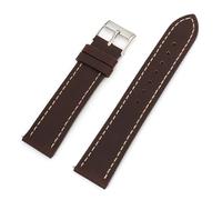 TGPGZHZFNA Vintage Crazy Horse Leather Watch Strap Quick Release 16mm 17mm 18mm 19mm 20mm 21mm 22mm Universal Cowhide Watchband Accessories watch band(Coffee- white line,20mm)