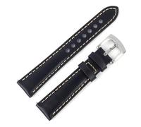 TGPGZHZFNA Vintage Genuine Leather Watchbands Men Women Bracelet 18 19 20 21 22mm Handmade Watch Band Strap With Stainless Steel Buckle watch band(Dark blue,22MM_S-110 70MM)