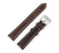 TGPGZHZFNA Vintage Genuine Leather Watchbands Men Women Bracelet 18 19 20 21 22mm Handmade Watch Band Strap With Stainless Steel Buckle watch band(Coffee,21MM_L-130 90MM)