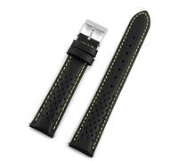 TGPGZHZFNA Vintage Leather Watch Strap 18mm 19mm 20mm 21mm 22mm 24mm Universal Watchband Breathable Bracelet Sport Wristbelt Accessories watch band(Black-yellow line,18MM_120MM-80MM)