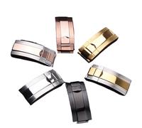 TGPGZHZFNA Watch Buckle Fit For Rolex Clasp 16mm 18mm Silver Gold Rose Colors watch band(Silver clasp,18mm)