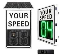 TGPSMDXKV Radar Speed Display Sign, Solar Powered, Your Speed LED Feedback, 656ft Detection, Weatherproof Aluminum, for School Zones & Highways,24x35inch