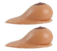 TGPSMDXKV Sagging Shaped Silicone Breast Forms Self-Adhesive Fake Boobs for Mastectomy Prosthesis Bra Enhancers Inserts Transgender Cosplay,Suntan,1200g/Pair