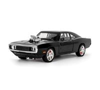 TGRCM-CZ 1/24 Dodge Charger Model Car, Zinc Alloy Pull Back Vehicles Model Car with Sound and Light for Collectors & Kids 3+ Years Old Birthday Gift(Black)