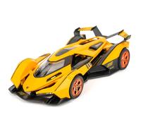 TGRCM-CZ 1/32 Lamborghini V12 Vision GT Model Car, Zinc Alloy Pull Back Toy Car with Sound and Light for Children Boys Girls Gift (Yellow)
