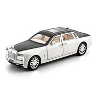TGRCM-CZ 1/32 Rolls-Royce Phantom Model Car Toy Car with Sound and Light for Kids Boy Girl, Metal Body Door Opened White