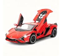 TGRCM-CZ 1/32 Scale Lamborghini Sián FKP37 Car Model Toy, Sound and Light Pull Back Car Zinc Alloy Casting Toys for Kids Boy Girl Gift (Red)