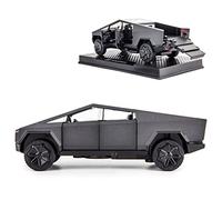 TGRCM-CZ 1/32 Tesla Cybertruck Electric Pick-Up Truck Model Car, Zinc Alloy Pull Back Toy car with Sound and Light for Kids Boy Girl Gift(Gray)