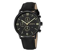 TGRTY Men's Fashion Watches Watch Men Fashion Faux Leather Mens Blue Ray Glass Quartz Analog Watches With Calen Men's Watches Sturdy (Color : K)
