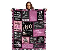 tgruihm 60th Birthday Gifts for Women, Happy 60th Birthday Blanket 1963, 60th Birthday Decorations Women Throw Blanket 50"x60", Turning 60 Years Old Gifts Flannel Blanket for Mom Sister Friends