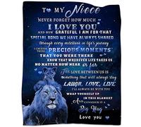 Tgruihm Blue Lion Blanket for My Niece - Gift from Uncle or Aunt - Super Soft Flannel Blanket for Bed Sofa Decor - Christmas, Birthday Present - 50"x60"