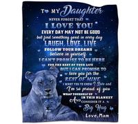 Tgruihm Daughter Blanket from Mom - Lion-Themed Soft Flannel Throw for Birthday, Valentine's Day - Mother to Daughter Gift Idea - 80"x60"