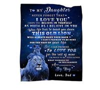 tgruihm Lion Blanket for Daughter - Gift from Dad, Birthday Present, Father Daughter Super Soft Cozy Flannel Throw 50"x 60"