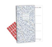TGSC 2027 Pocket Diary with Planner Stickers, William Morris Willow & Rose Design, Week to View Journal with Ribbon Marker, Hardback Casebound Notebook for Men and Women, 176 x 86 mm