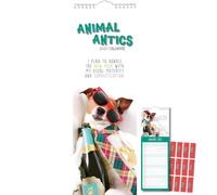 TGSC | Animal Antics 2027 Slimline Calendar with Planning Stickers, (Jan-Dec 2027) Planner with UK Holidays, Fun Gift Idea, For Home, Office, Kitchen, 42 x 15 cm