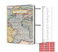 TGSC Antique Maps 2027 A5 Diary with Organisational Stickers, Week to View Hardback Planner, Journal Notebook with Ribbon Marker for Men and Women, 160 Pages, 217 x 153mm