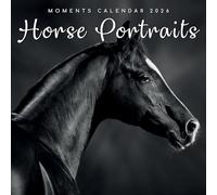 TGSC | Black & White Horse Portraits 2026 Calendar 16 Month Family Square Wall 2026 UK | Planner with Large Grid for Home or Office Organisation - 2026/2025 UK