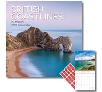 TGSC | British Coastlines 2027 Calendar with Planner Stickers, 16-Month Square Wall Calendar (Sept 2026 to Dec 2027), Coastal Photography, Home and Office Organiser, 30 x 30 cm