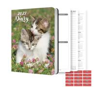 TGSC Cute Kittens 2027 A5 Diary with Organisational Stickers, Week to View Hardback Planner, Journal Notebook with Ribbon Marker for Men and Women, 160 Pages, 217 x 153mm