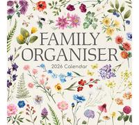 TGSC | Floral Family Organiser 2026 Calendar 16 Month Family Square Wall Calendar 2026 UK | Planner with Large Grid for Home or Office Organisation - Home Organisers 2026/2025 Calendar UK